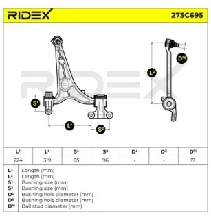 Querlenker für CITROËN, FIAT, LANCIA, PEUGEOT- 1607510780, 3521P6, 3521S7 3521T2