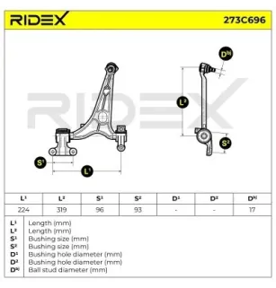 Brazo de suspensión para CITROËN, FIAT, LANCIA, PEUGEOT- 1607510680, 3520S5, 3520W4 3520X0