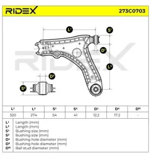 Bras de suspension pour SEAT, VW- 191407151A, 191407151B, 191407153 191407153A