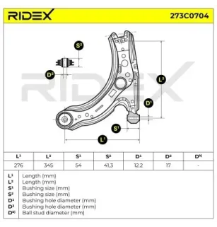 Braço de suspensão para VW-1H0407151