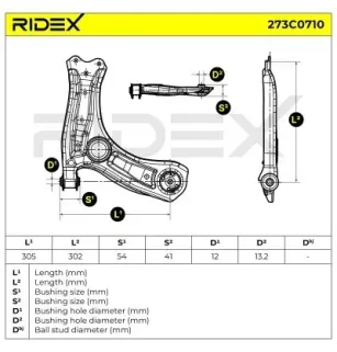 Braccio sospensione per SEAT, SKODA, VW- 6R0407152 6R0407152E