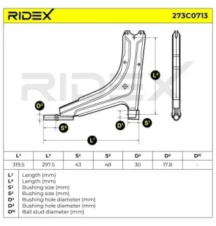 Braço de suspensão para PORSCHE VW-171407153D
