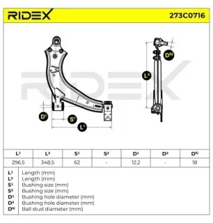 Braccio sospensione per CITROËN, FIAT, PEUGEOT- 1614447080, 1614447680, 3520H4, 3520H5, 3520H6 3520H8