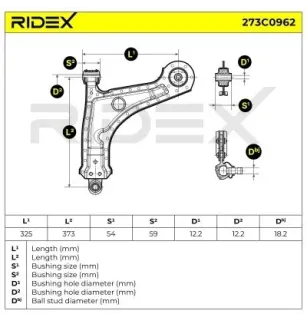 Bras de suspension pour CHEVROLET - 96415063D, 96415063, 96391850D, 96391850, DAEWOO- 96391850 96415063