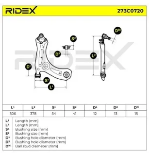 Bras de suspension pour AUDI, OSCA, SEAT, SKODA, VAG, VW- 6R0407152A 6R0407152F