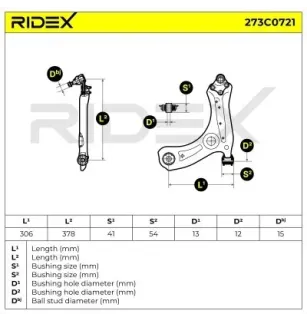 Bras de suspension pour AUDI, OSCA, SEAT, SKODA, VAG, VW- 6R0407151A 6R0407151F