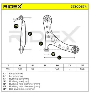 Bras de suspension pour TOYOTA- 4806829265, 4806849045 4806849065
