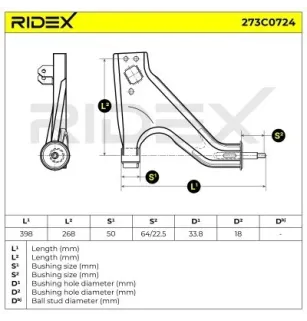 Bras de suspension pour VOLVO- 1205686