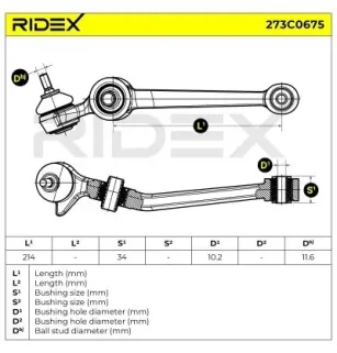 Bras de suspension pour CITROËN - 91504359, 91504355, 352010, PEUGEOT - 352120, 352010, RENAULT- 7700586466