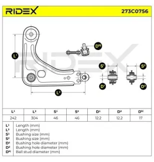 Bras de suspension pour FORD- 1054989, 1111413, 6179219, 6189549, 6190043, 6191715, 6193086, 6645156, 7152281, 89FB3051AB