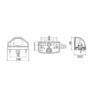 EPP96 - EPP96 license plate light with Vignal cable gland 196020