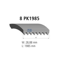Courroie accessoire multi-nervures 8PK 1985 / 1980