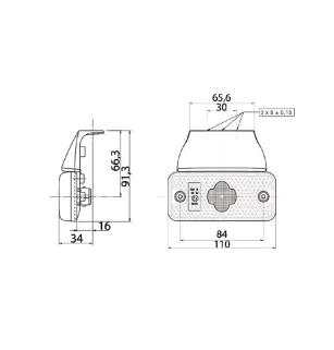 SMD98 LED - Luce di posizione laterale a LED 12Vambre Renault Trucks vignal 198580