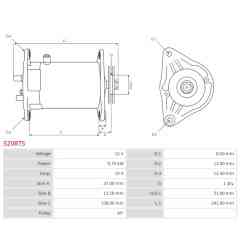 Dynamo-Démarreur 12V 15Amp 0.75Kw Hitachi GSB107-10B, GSB107-10C