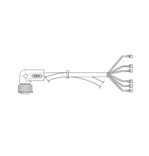 FCA - Faisceau feu arrière 7 voies connecteur coudé 4000 mm vignal 280049