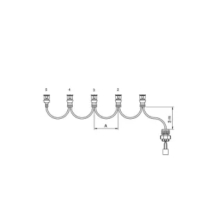 FCA - Side light harness 3 JPT connectors 3.5 m vignal 280089