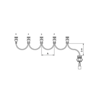 FCA - Side light harness 4 JPT connectors 3.5 m vignal 280099