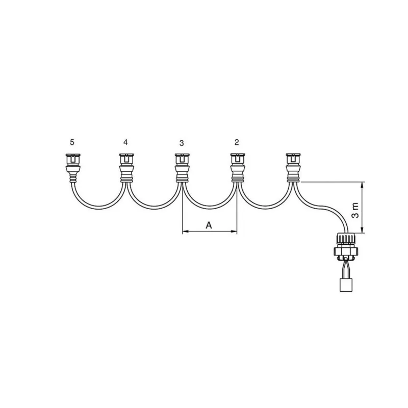 FCA - Chicote de luz lateral 5 conectores JPT 3,5 m vignal 280109 FCA - Chicote de luz lateral 5 conectores JPT 3,5 m vignal 280109