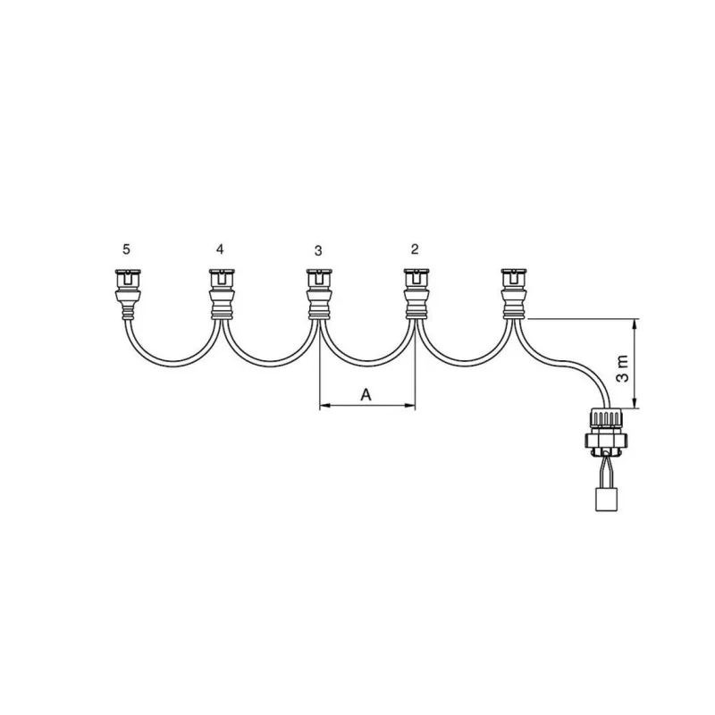 FCA - Side light harness 5 JPT connectors 3.5 m vignal 280109 FCA - Side light harness 5 JPT connectors 3.5 m vignal 280109