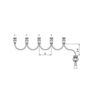 FCA - Side light harness 3 JPT connectors 5.5 m vignal 280129