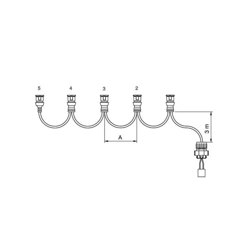 FCA - Chicote de luz lateral 3 conectores JPT 5,5 m vignal 280129