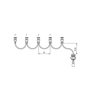 FCA - Side light harness 4 JPT connectors 5.5 m vignal 280139