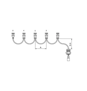 FCA - Arnés luces laterales 5 conectores JPT 5,5 m vignal 280149