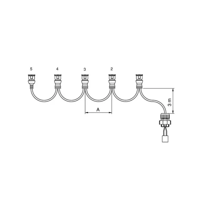 FCA - Side light harness 5 JPT connectors 5.5 m vignal 280149 FCA - Side light harness 5 JPT connectors 5.5 m vignal 280149