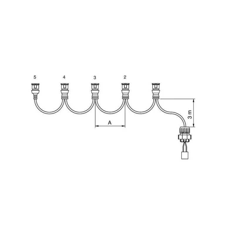 FCA - Side light harness 5 JPT connectors 5.5 m vignal 280149 FCA - Side light harness 5 JPT connectors 5.5 m vignal 280149