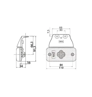 SMD98 LED - Luce side-marker a LED 24V ambra vignal D10497
