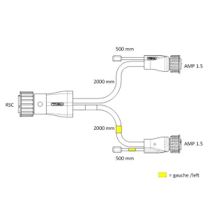 FCA - Rear light harness with flat cables and straight overmoldings 16V vignal D10514