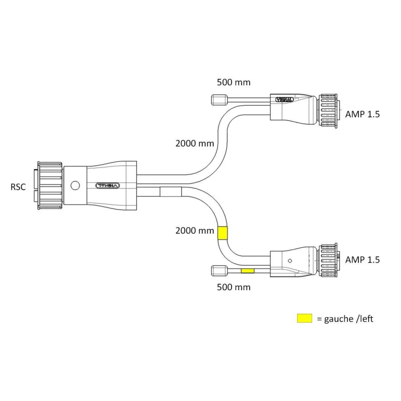 FCA - Rear light harness with flat cables and straight overmoldings 16V vignal D10514 FCA - Rear light harness with flat cables and straight overmoldings 16V vignal D10514
