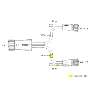 FCA - Faisceau pour feux arrière avec câbles plats et surmoulages droits 16V vignal D10515