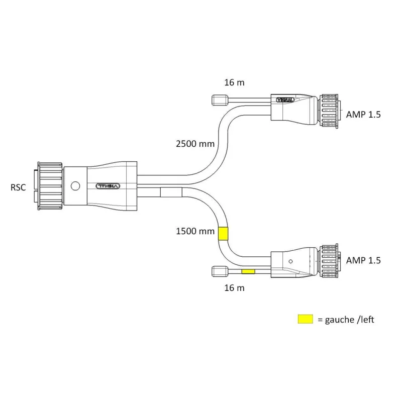 FCA - Rear light harness with flat cables and straight overmoldings 16V vignal D10515 FCA - Rear light harness with flat cables and straight overmoldings 16V vignal D10515