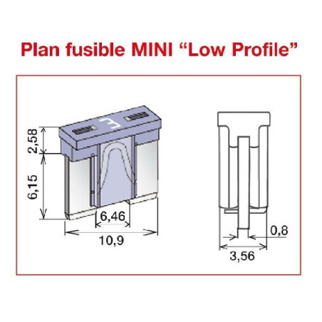 Fusible 5A MINI Low Profile SAE J 2077 - ISO 8820