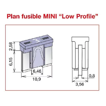 Fusible 5A MINI Low Profile SAE J 2077 - ISO 8820