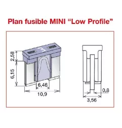 FUSIBLE DE BAJO PERFIL 20A x10
