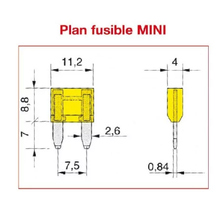 Fusible MINI 2 A - Vendu à l'unité