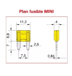 Fusible MINI SAE J 2077 - ISO 8820   10 AMPERE ROUGE
