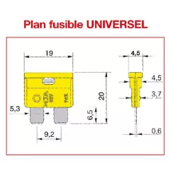 Fusible UNIVERSEL 1A SAE J 1284 / DIN 72581 - ISO 8820