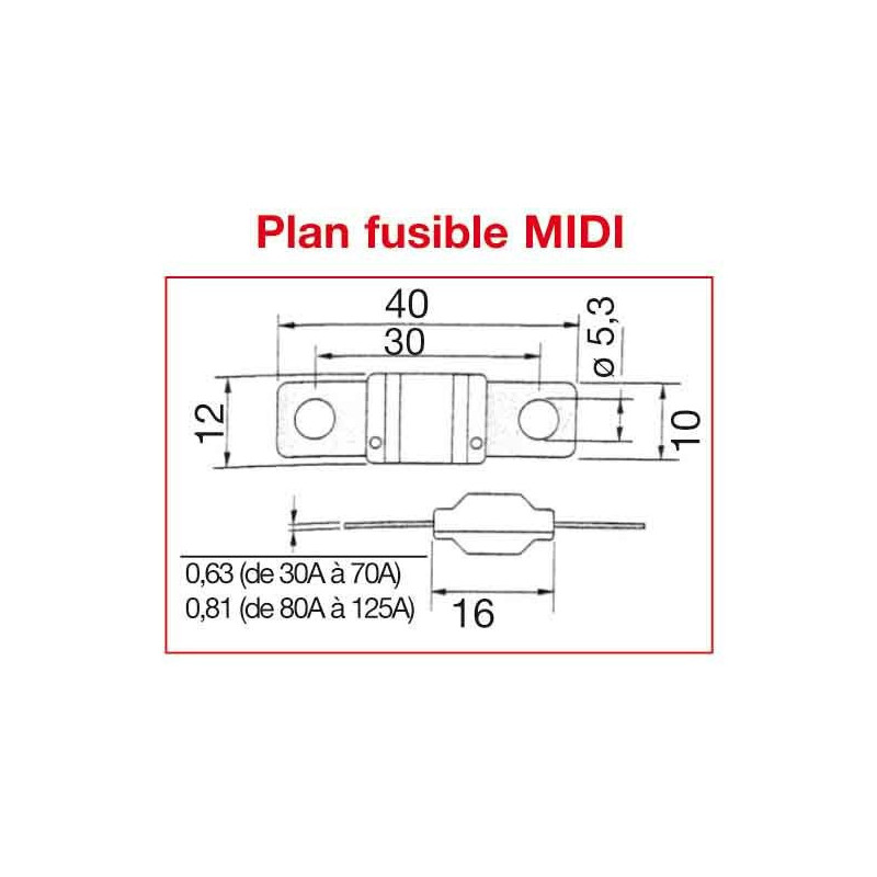 Fusible Midival 125A : idéal pour les circuits de puissance