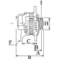 Alternateur 14 Volts 60 Amp Chrysler 2642121