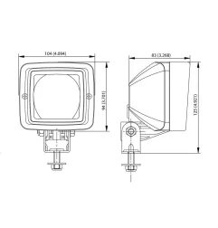 S H3 - Phare de travail Halogène 12V, 24V, 36V, 48V, 80V vignal D12263