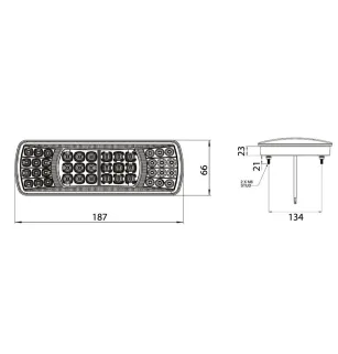 SLIM - Fanale posteriore a LED SLIM LED Sinistro/Destra, collegato con cavo nudo VIGNAL D13817