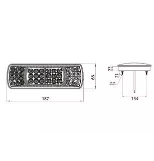 SLIM - Feu arrière LED SLIM LED Gauche/Droit, conn Cable fils nus VIGNAL D13817