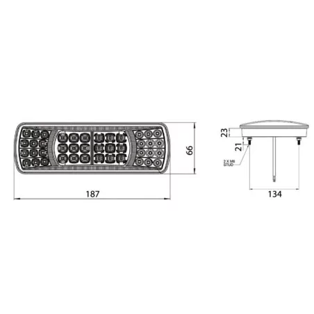 SLIM - Feu arrière LED SLIM LED Gauche/Droit, conn Cable fils nus VIGNAL D13817