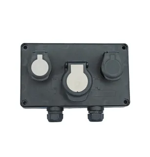 7P-15P - 3-Steckdosen-Panel mit Kabelverschraubung VIGNAL D13889