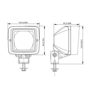 S H3 - Phare de travail Halogène 12V, 24V, 36V, 48V, 80V VIGNAL SH3RANGE_FL