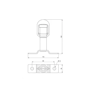 Accesorios baliza giratoria - Varilla con soporte central - ISO 4148/4165 VIGNAL D14514