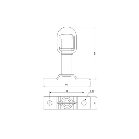 Accesorios baliza giratoria - Varilla con soporte central - ISO 4148/4165 VIGNAL D14514